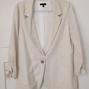 Drew Cream,  Lined Blazer Linen Blend size M